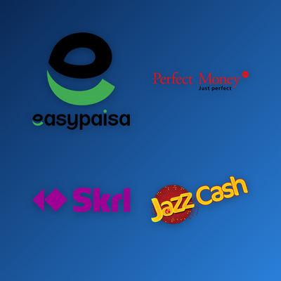 Mostbet app Pakistan deposit tile showing JazzCash and Easypaisa mobile wallet icons with PKR symbol