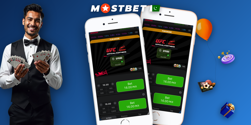 Mostbet Aviator game interface with twin bet panels and round history multiplier strip