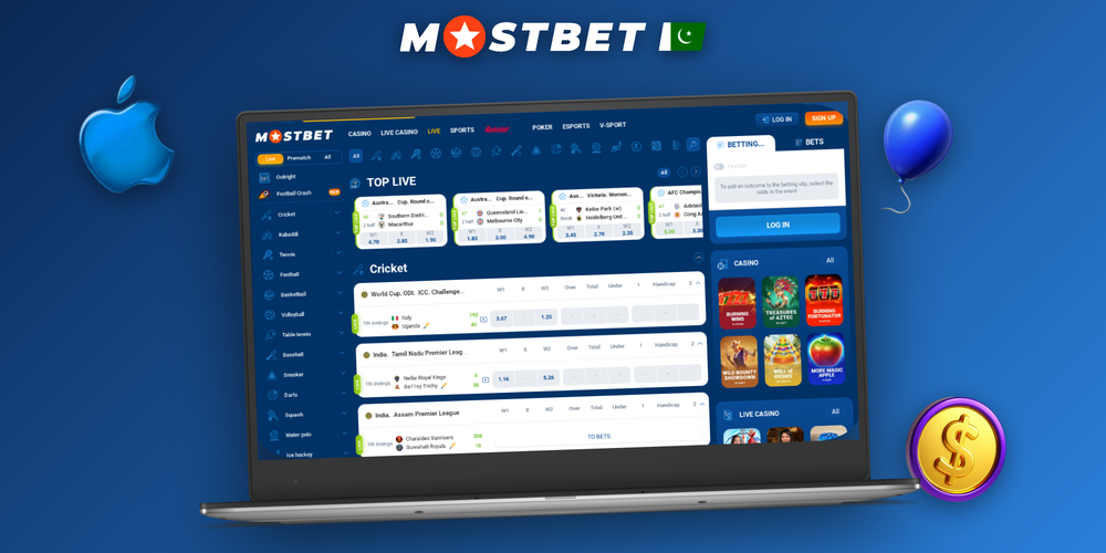 Mostbet sportsbook lobby mirrored across a desktop monitor, laptop, and smartphone
